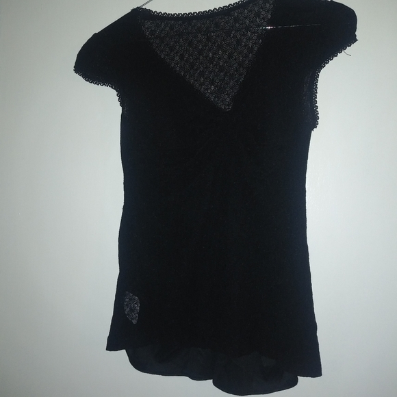 Black Blouse Sheer Back - Picture 3 of 4